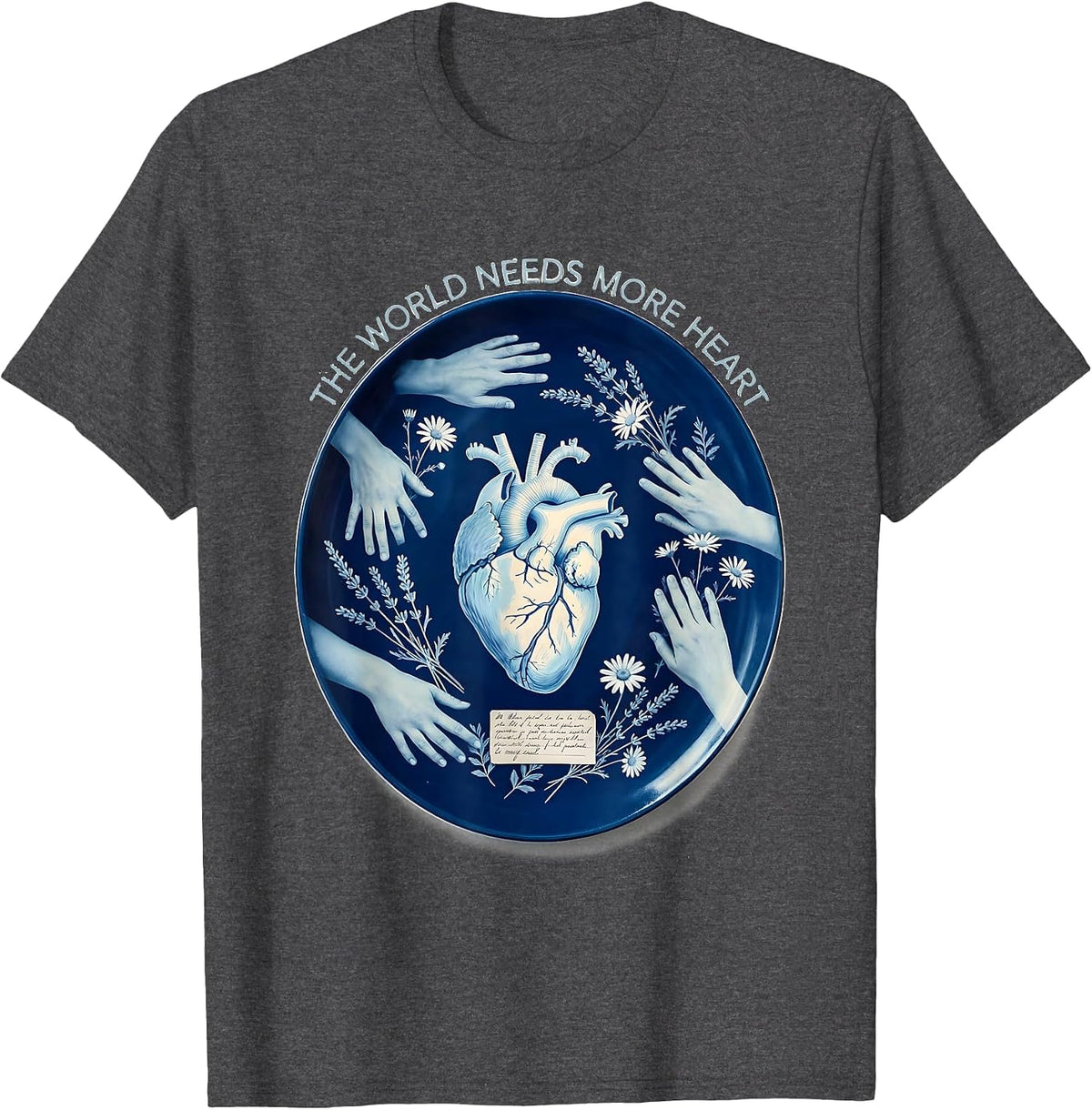The World Needs More Heart Social Worker Design T-Shirt - Dark Heather Grey