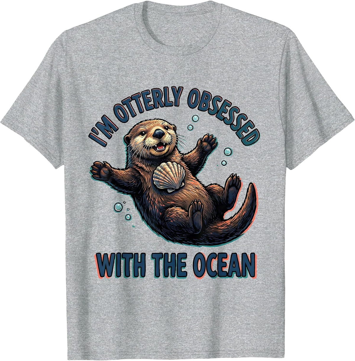 Men's I'm Otterly Obsessed With The Ocean Future Marine Biologist T-Shirt - Heather Grey