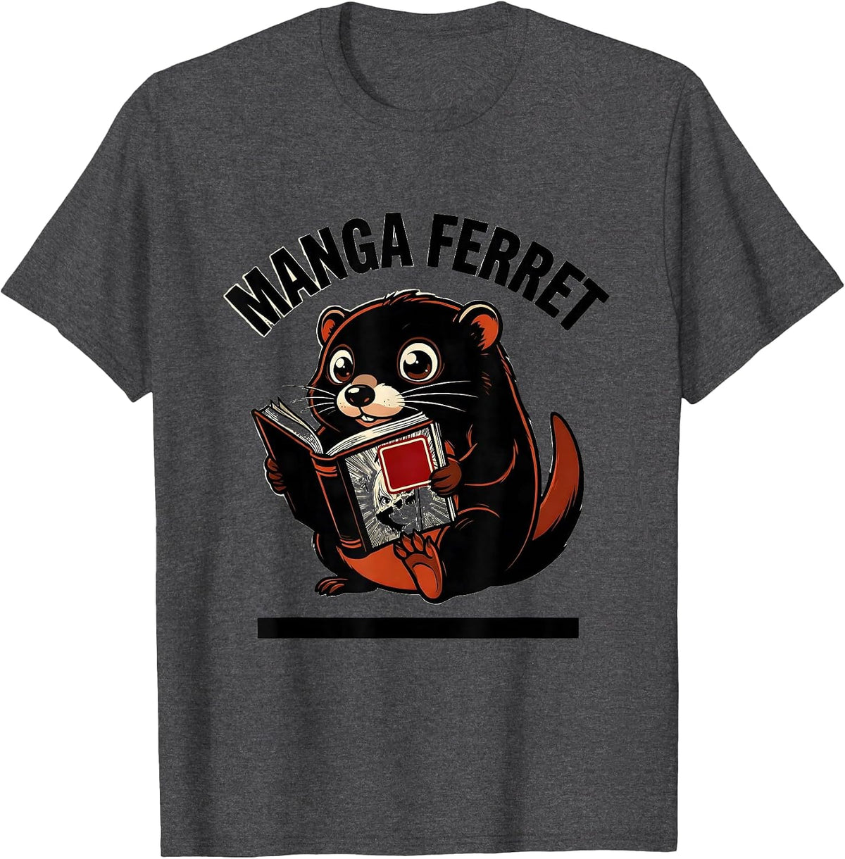 Men's Manga Ferret Cartoon Anime Ferret Gamer Gift T-Shirt - Dark Heather Grey