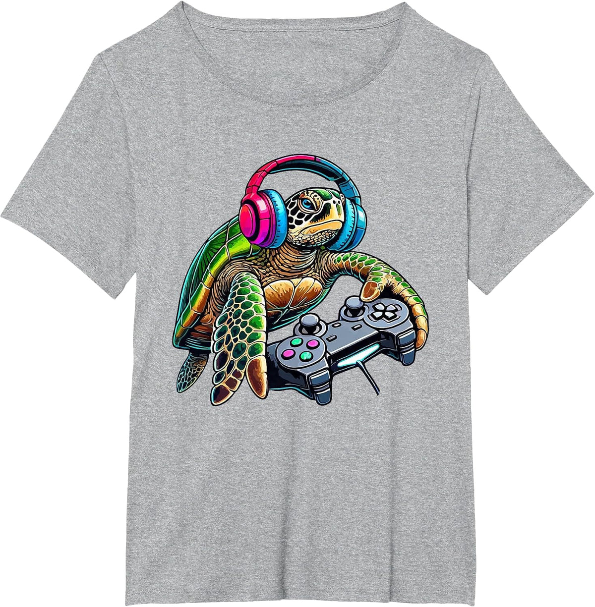 Funny Sea Turtle Video Games Lover Gamer Gaming T-Shirt - Heather Grey