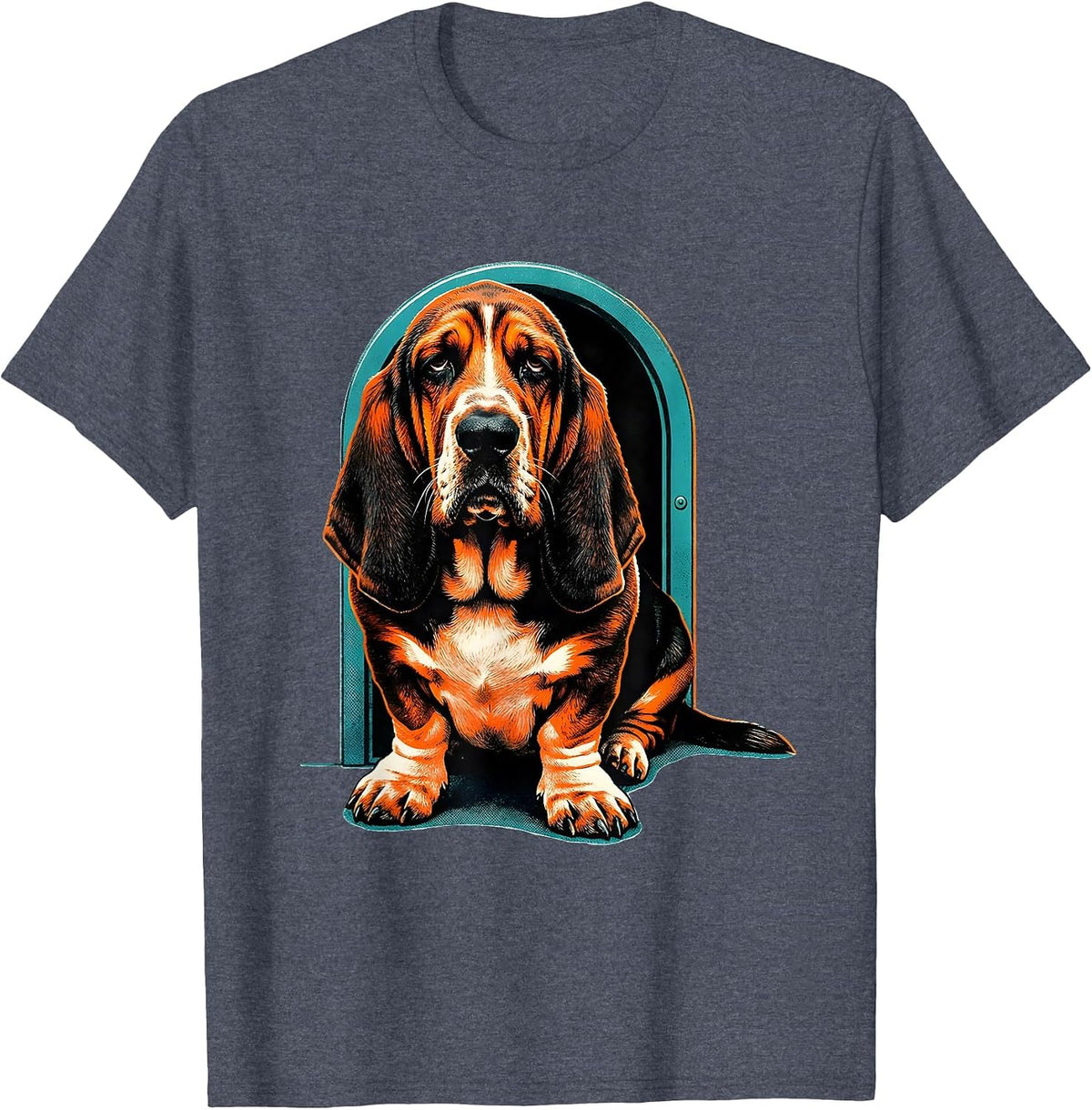 Basset Hound Deadpan Humor Dog Lover Gift T-Shirt - Heather Blue