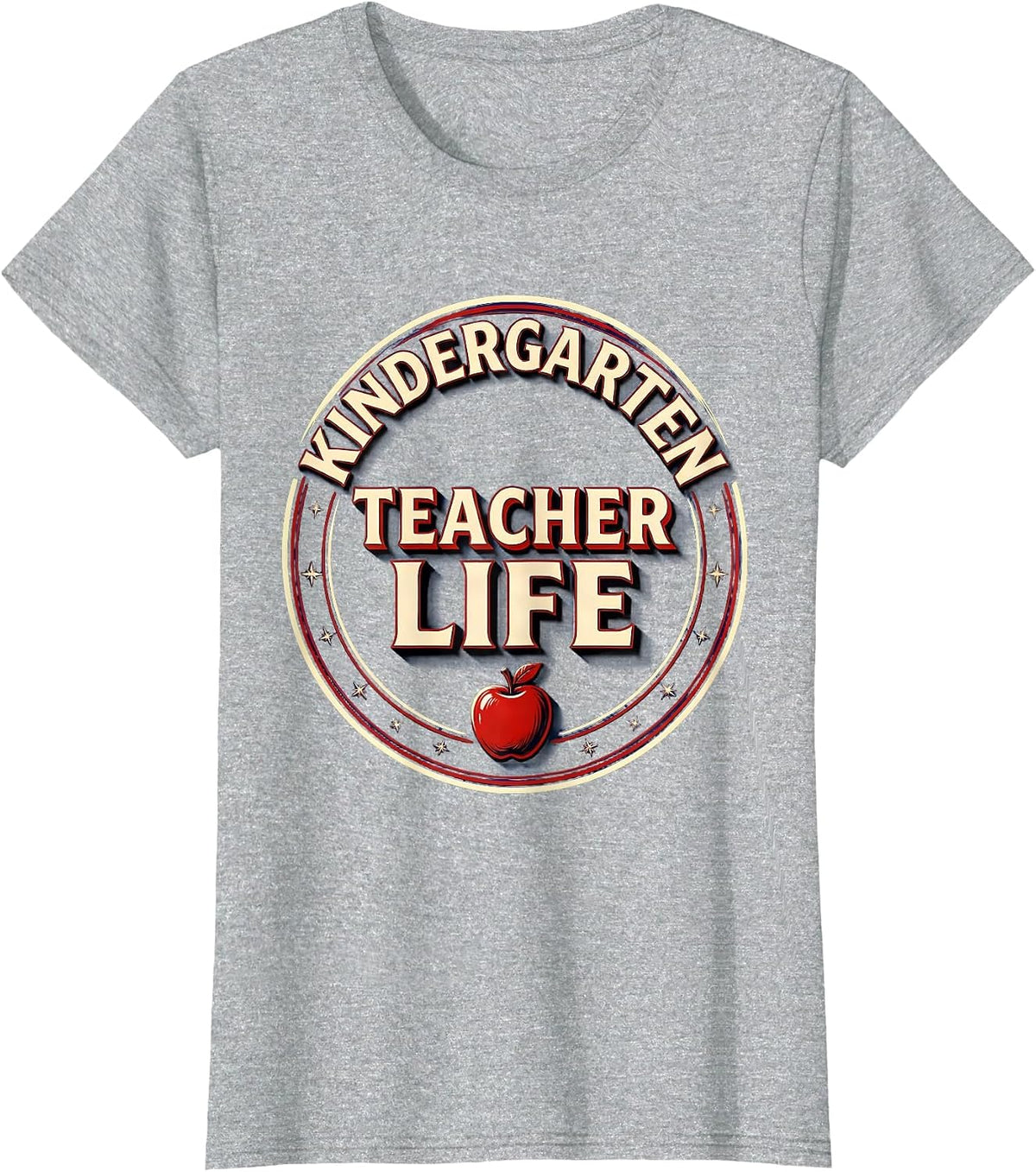 Women's Kindergarten Teacher Life Back to School Design T-Shirt - Heather Grey