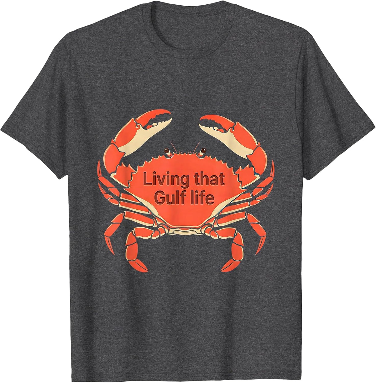 Men's Living That Gulf Life Gulf of Mexico Design T-Shirt - Dark Heather Grey