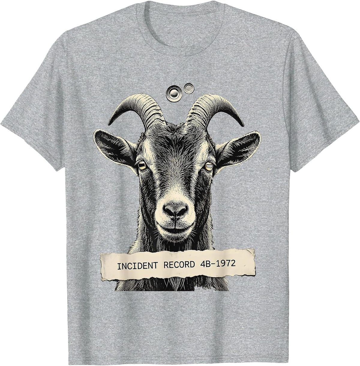 Men's Incident Record 4B-1972 Funny Goat UFO Alien Selfie Humor T-Shirt - Heather Grey