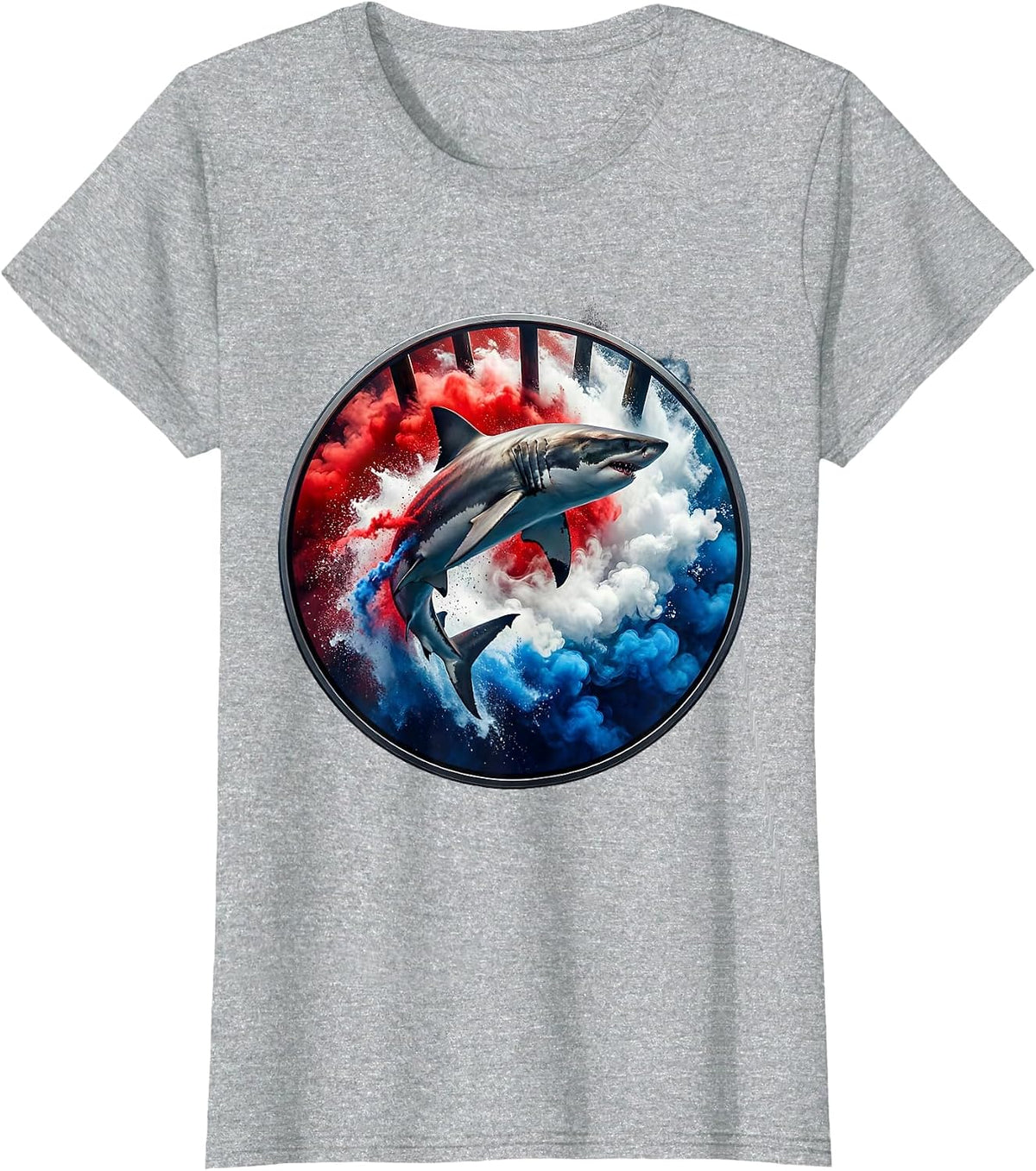 Gulf of America Bull Shark Fishing Pier T-Shirt - Heather Grey