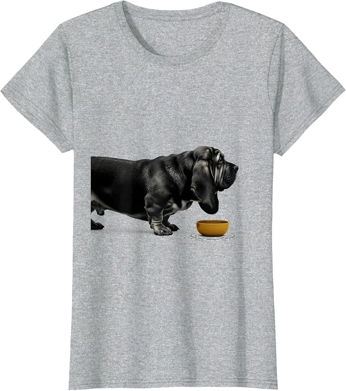Basset Hound Long Ear Water Ripple Funny Dog Lover T-Shirt - Heather Grey