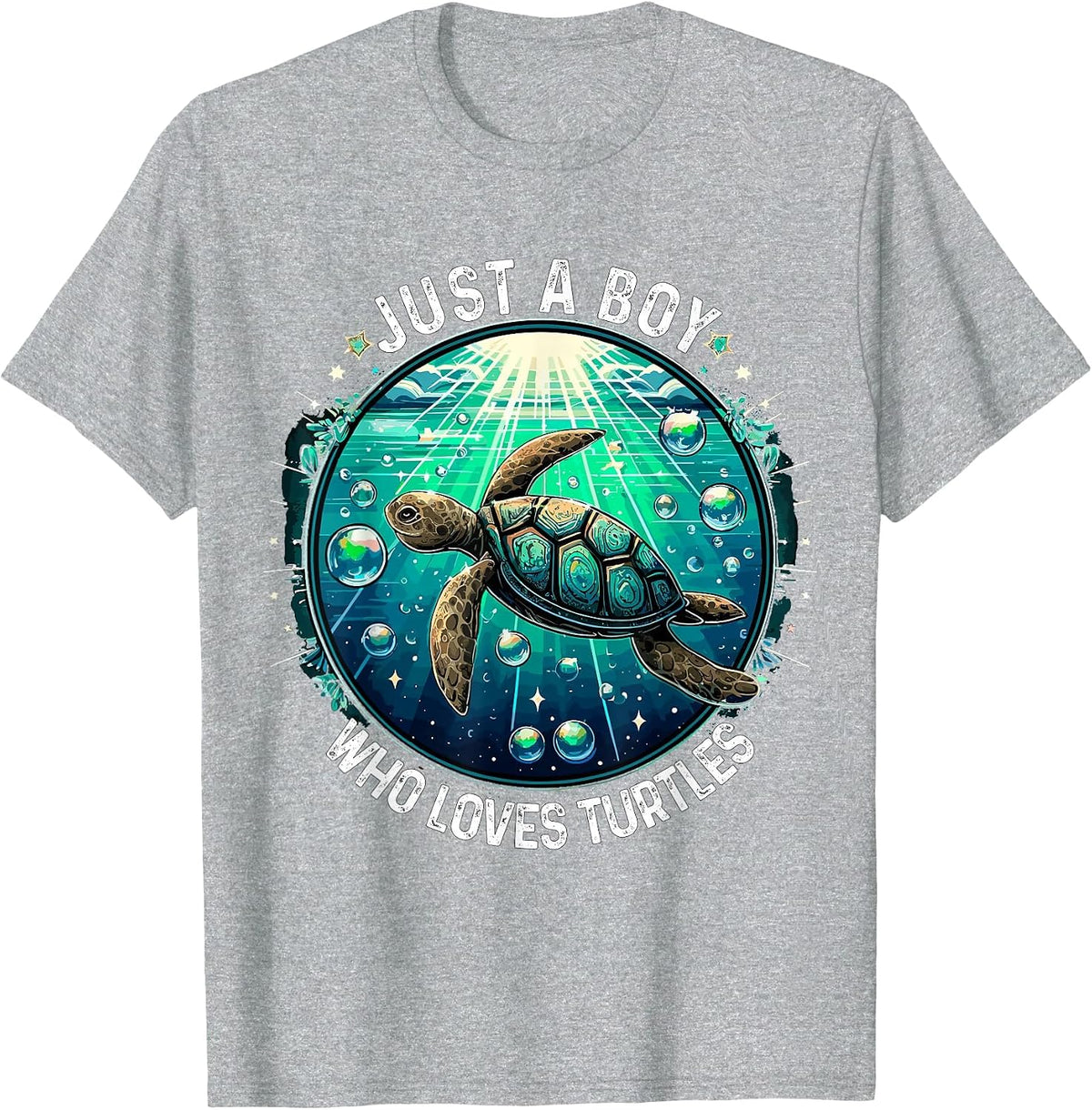 Just a Boy who Loves Turtles Sea Turtle T-Shirt - Heather Grey