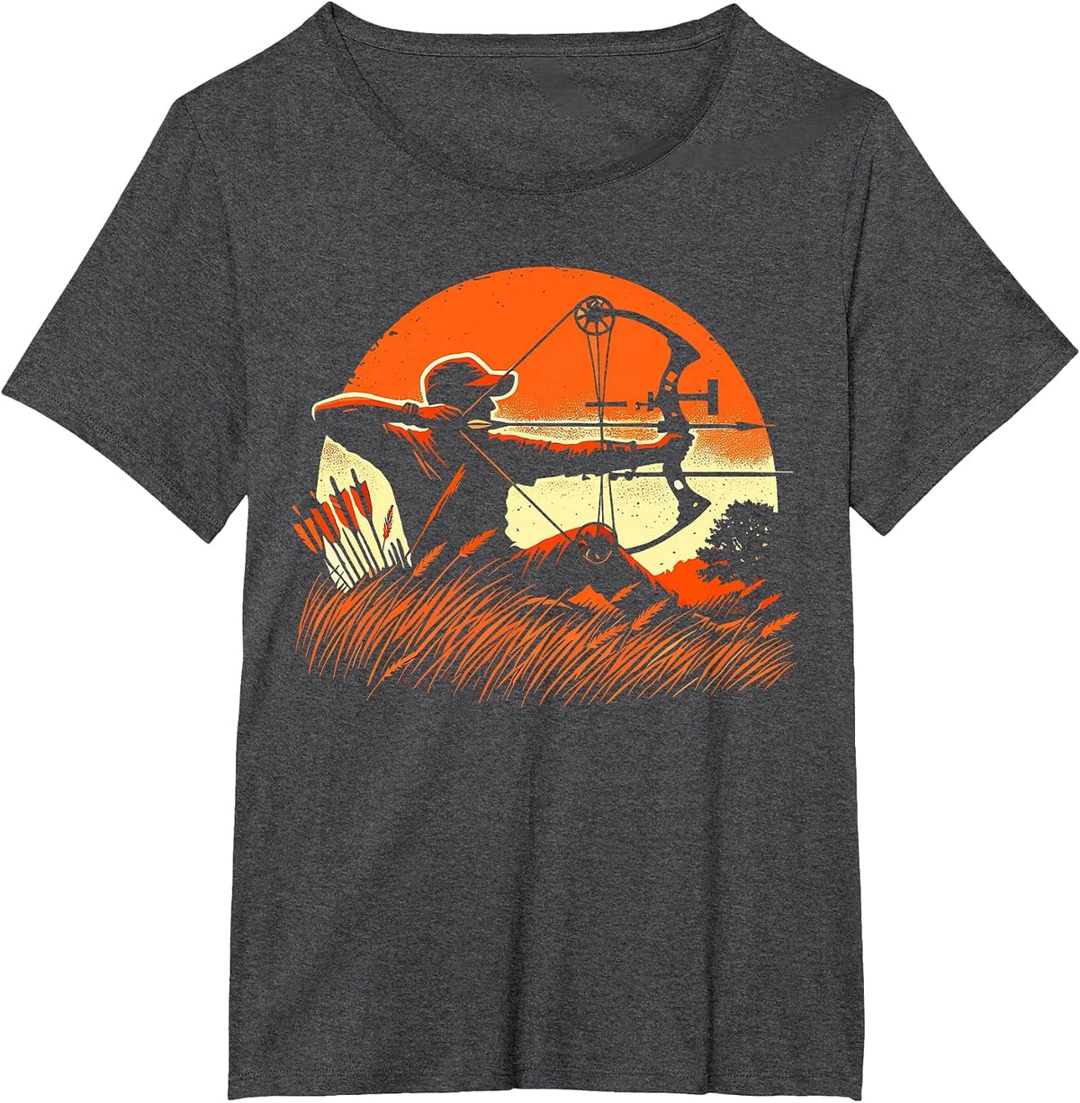 Archery Bow Hunter Deer Mule Elk Bow Hunting T-Shirt - Dark Heather Grey
