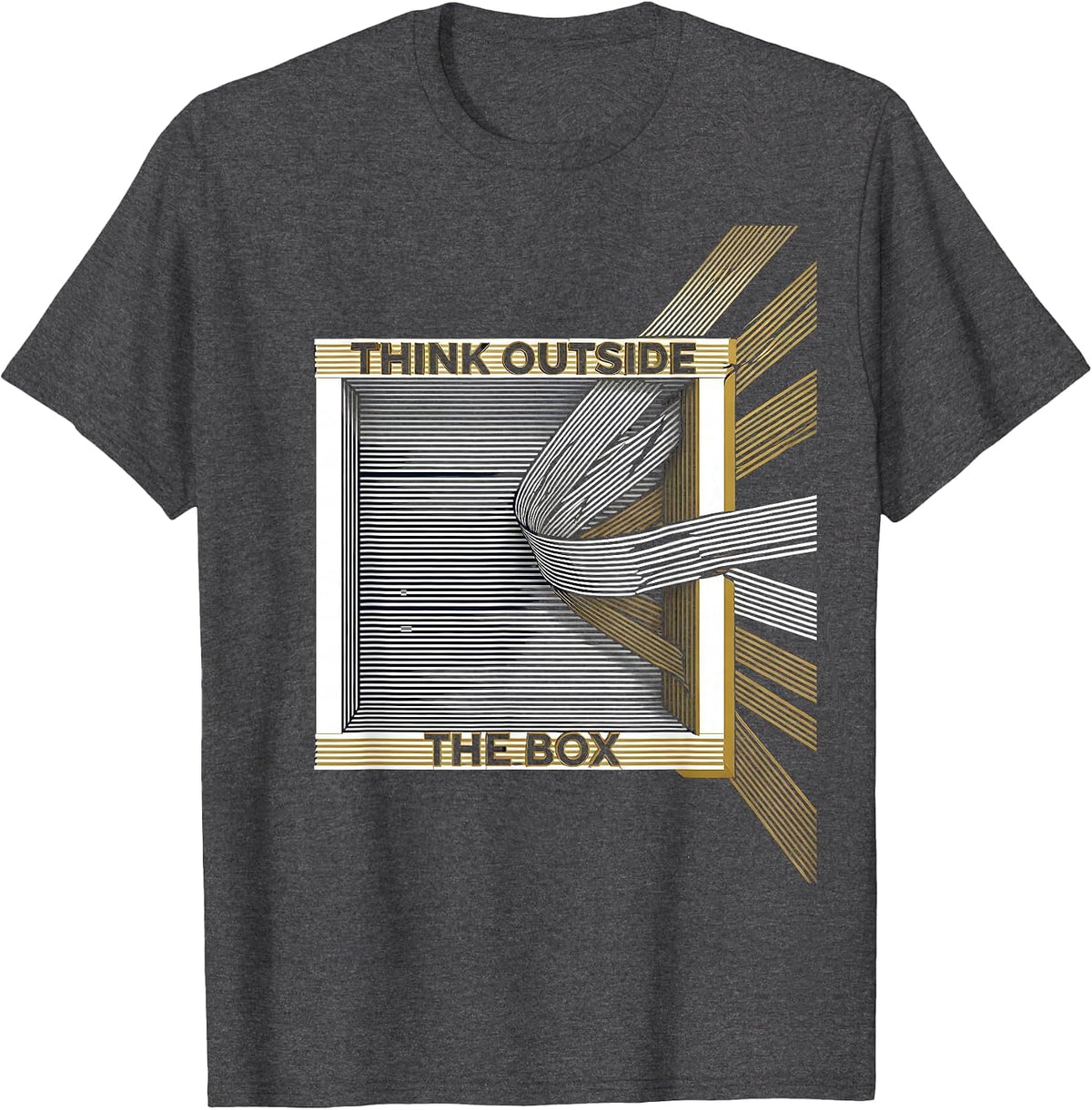 Think Outside the Box Autism Awareness Design T-Shirt - Dark Heather Grey