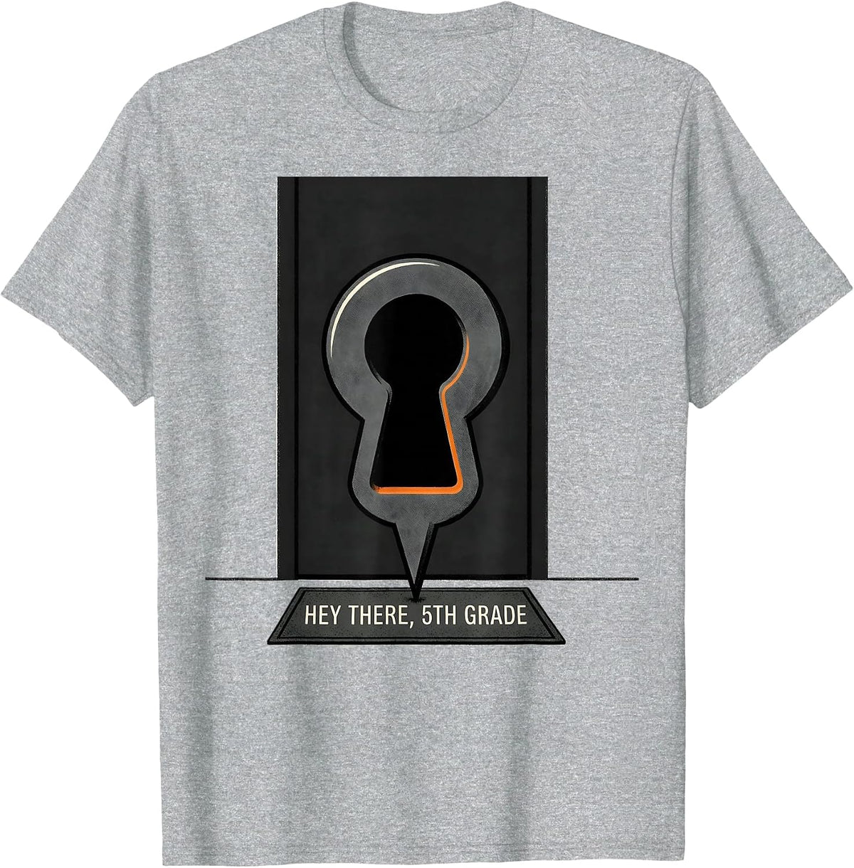 Men's Hey There, 5th Grade Funny Teacher Back To School Crew T-Shirt - Heather Grey