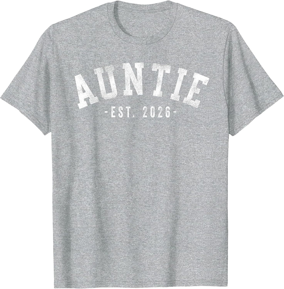 Auntie 2026 Classic Bold Font T-Shirt - Heather Grey
