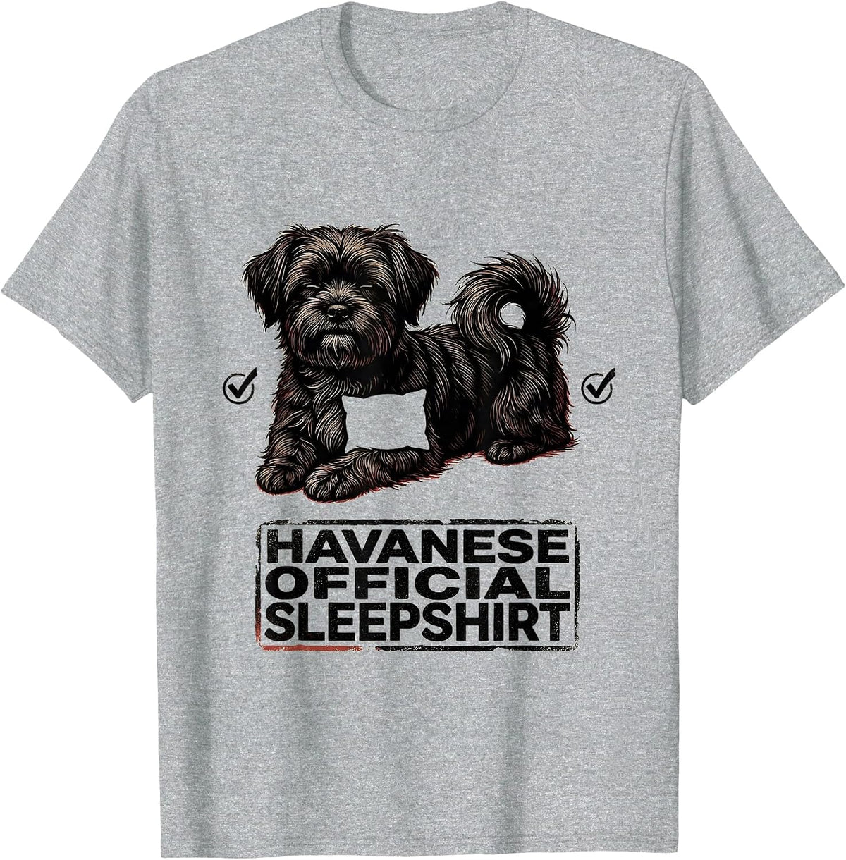 Men's Havanese Official Sleepshirt Dog Lover Napping Pajamas T-Shirt - Heather Grey