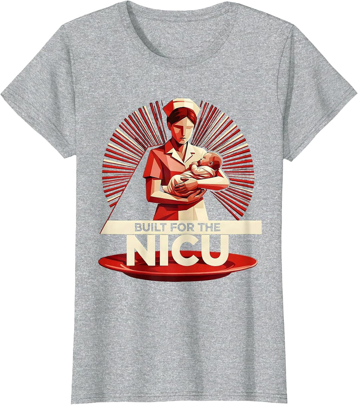 Women's Built for the NICU Nurse Graphic Design T-Shirt - Heather Grey