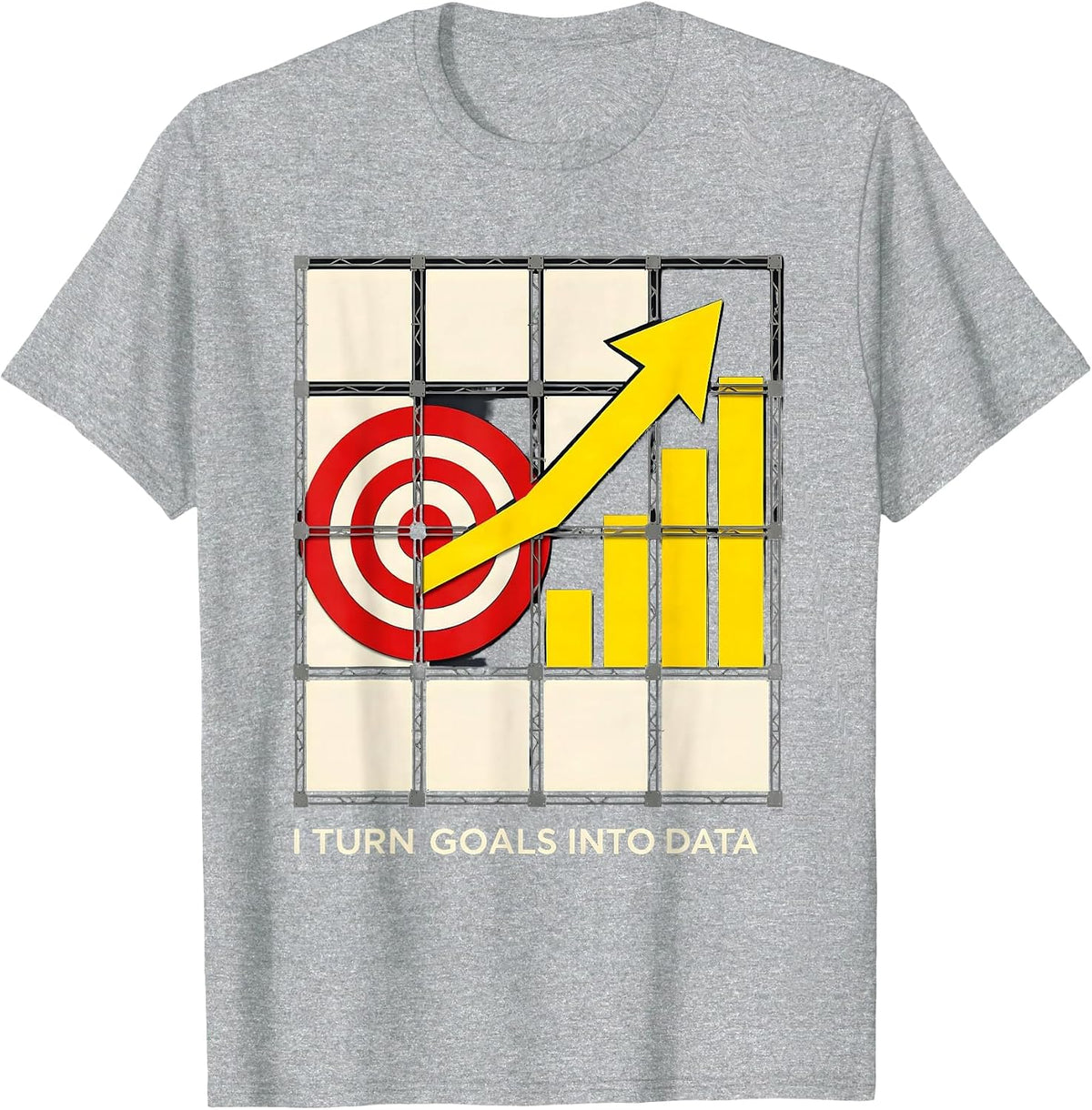 Men's I Turn Goals Into Data Stencil Graphic Special Education T-Shirt - Heather Grey