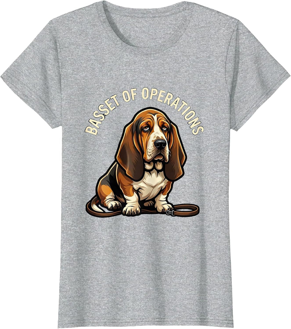 Basset of Operations Funny Basset Hound Dog Lover Gift T-Shirt - Heather Grey