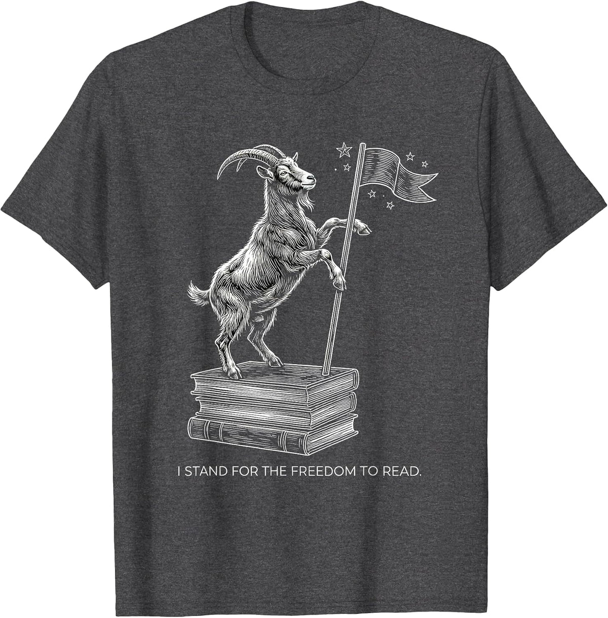 Men's I Stand For The Freedom To Read Funny Book Lover Pet Owner T-Shirt - Dark Heather Grey