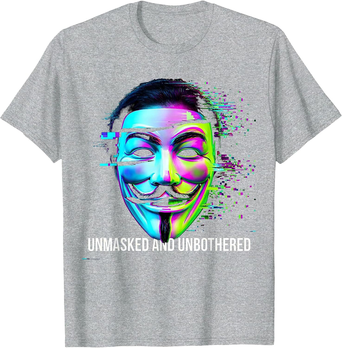 Men's Unmasked and Unbothered Autism Awareness Design T-Shirt - Heather Grey