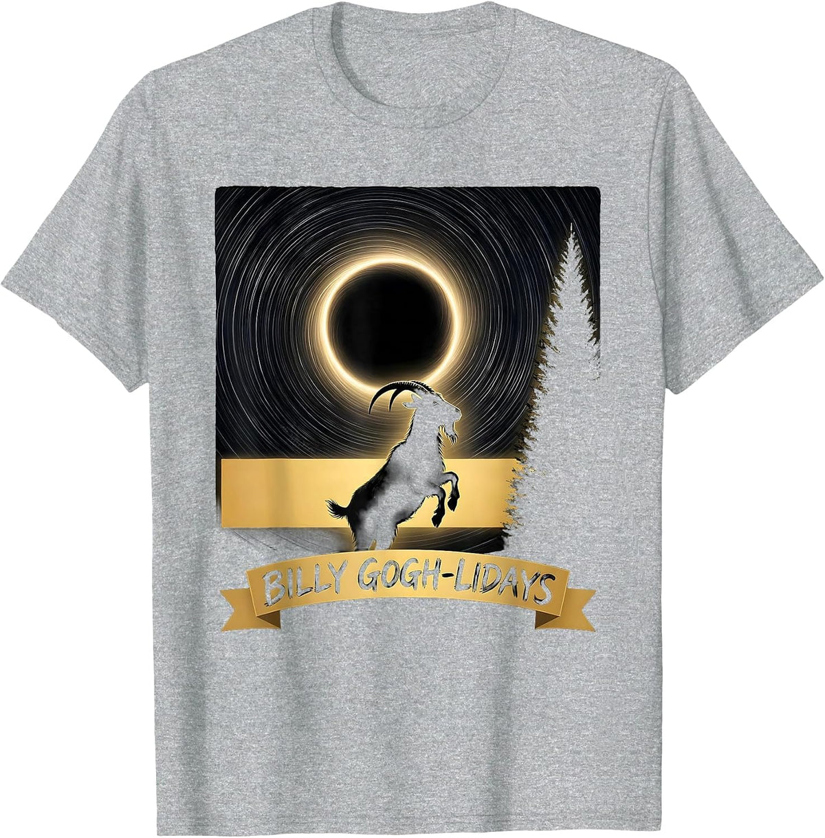 Men's Billy Gogh-lidays Whimsical Van Gogh Art Lover Pet Owner T-Shirt - Heather Grey