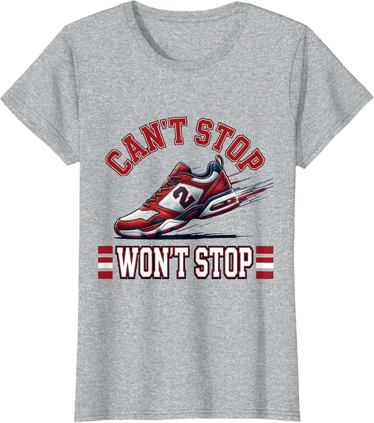 Can't Stop Won't Stop Second Grade Design T-Shirt - Heather Grey