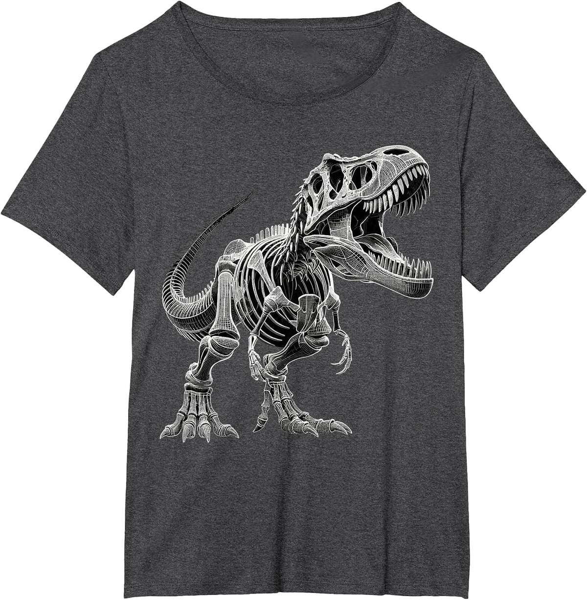 T-Rex Skeleton Paleontologist Fossil Dinosaur T-Shirt - Dark Heather Grey