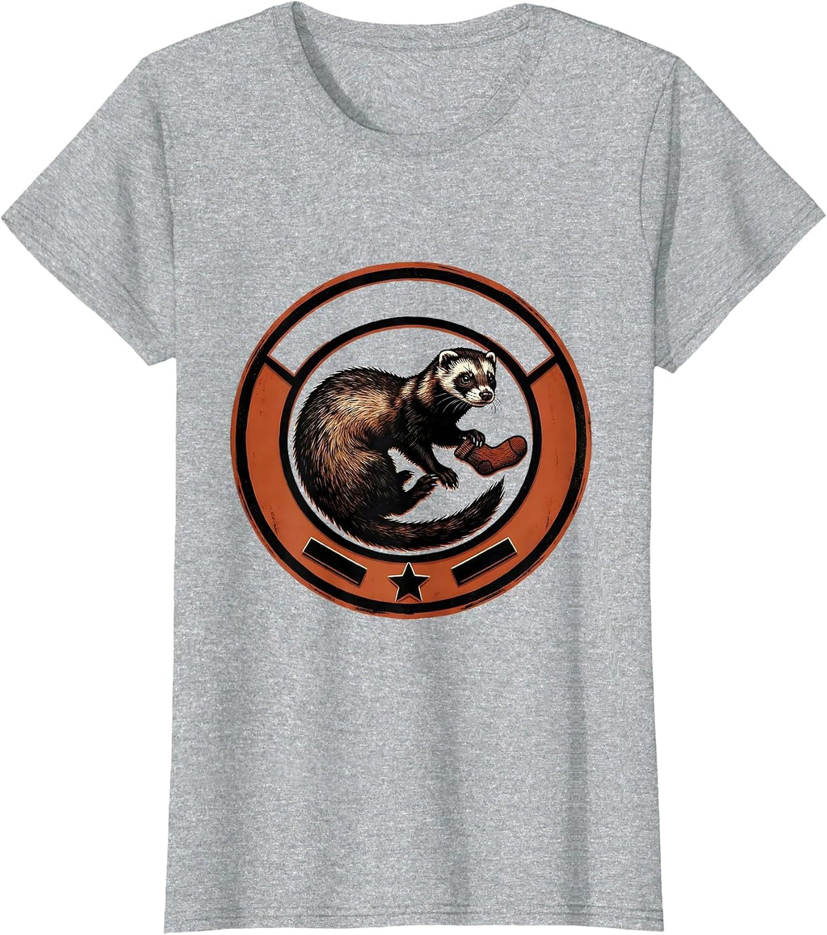 Ferret Sealed Badge Funny Ferret Lover Gift T-Shirt - Heather Grey