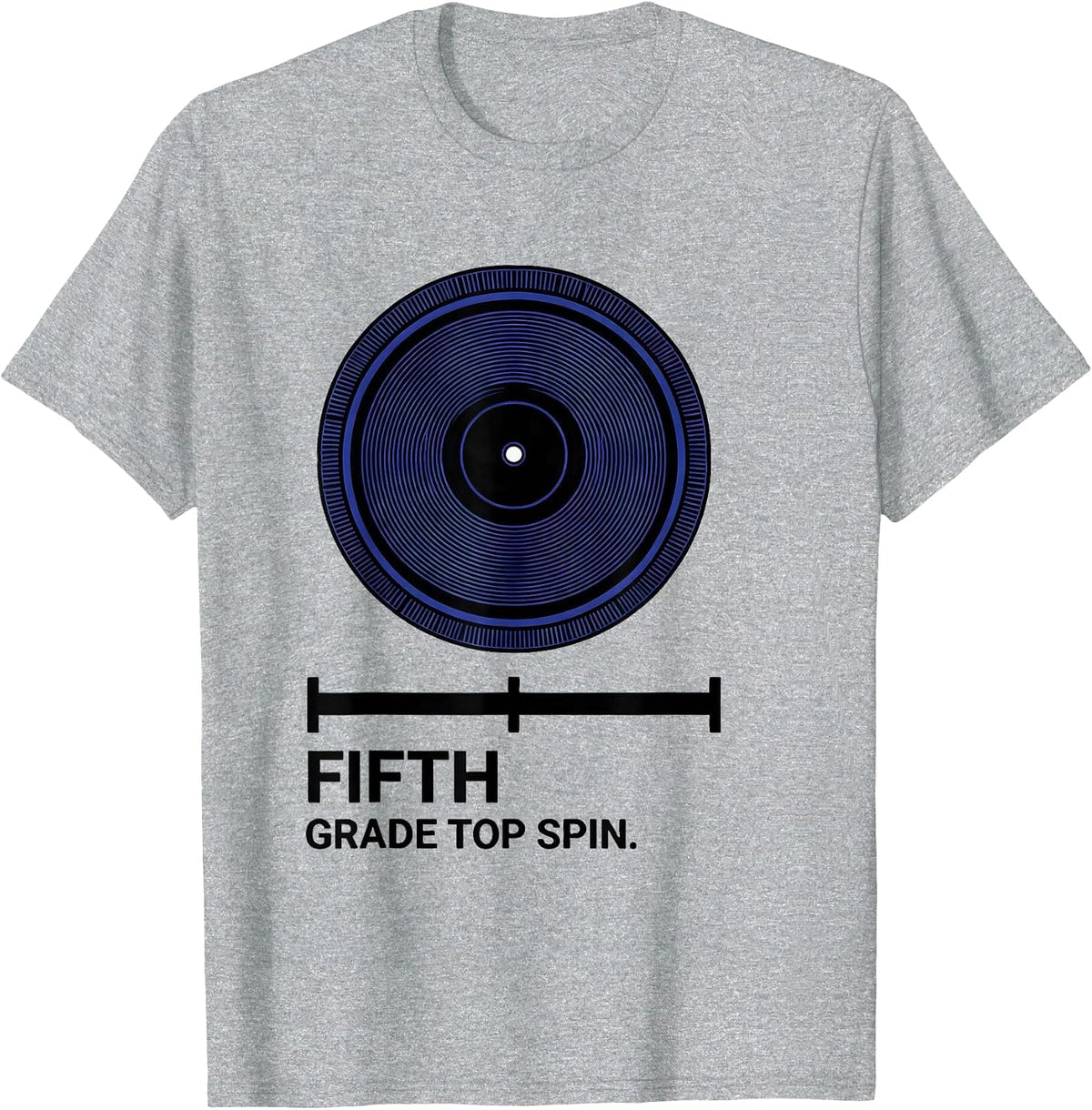 Men's Fifth Grade Top Spin Retro Teacher Student Back To School T-Shirt - Heather Grey