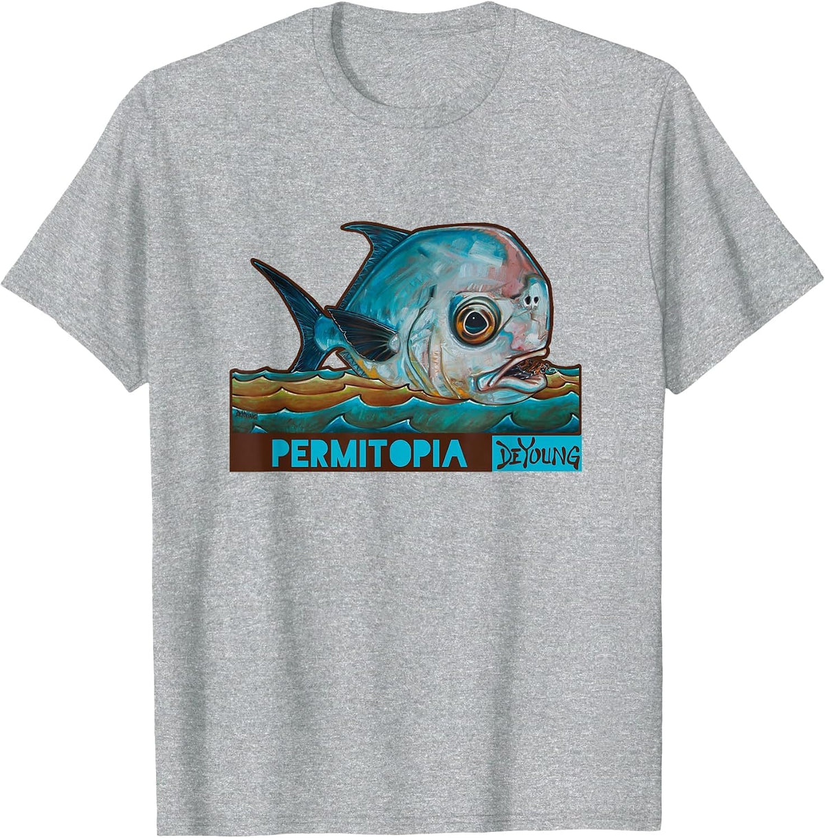 Permitopia Permit Fly Fishing Novelty T-Shirt Derek Deyoung T-Shirt - Heather Grey