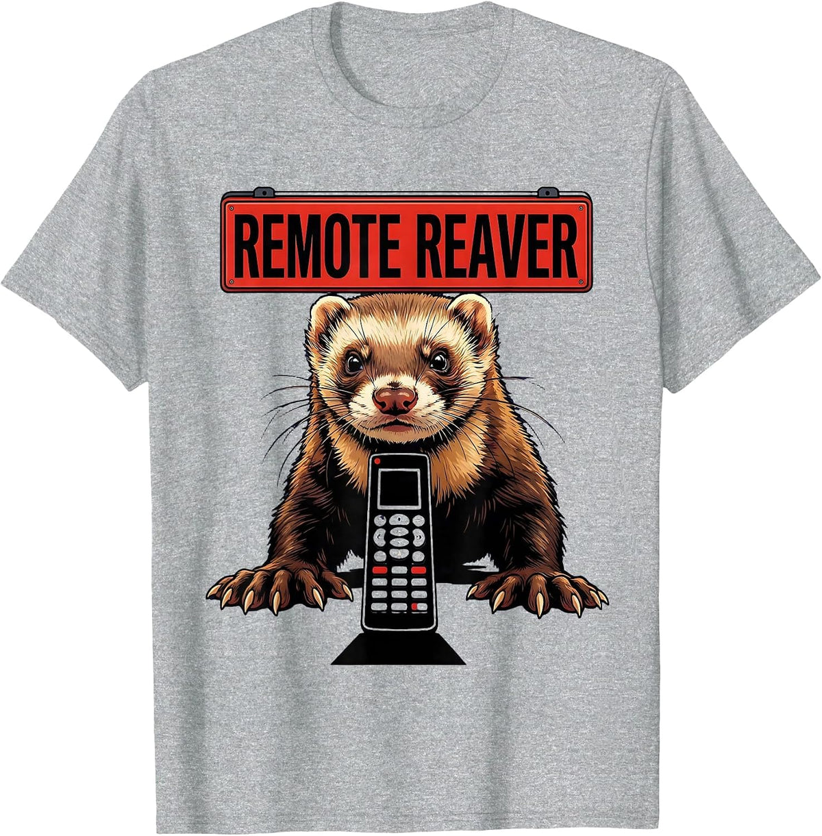 Men's Remote Reaver Funny Ferret Lover Gift T-Shirt - Heather Grey