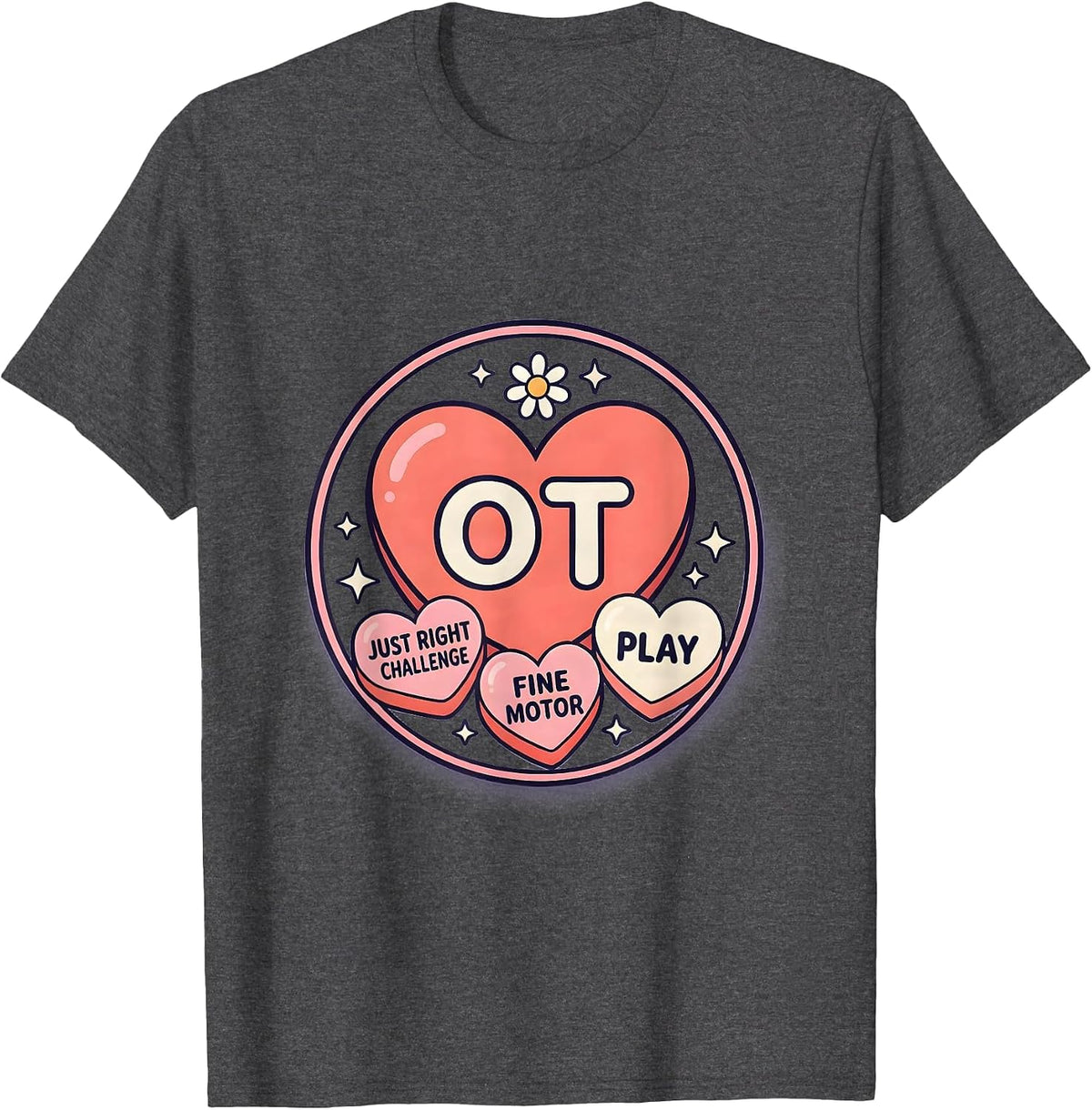 OT Just Right Challenge Fine Motor Play Cute Kawaii T-Shirt - Dark Heather Grey
