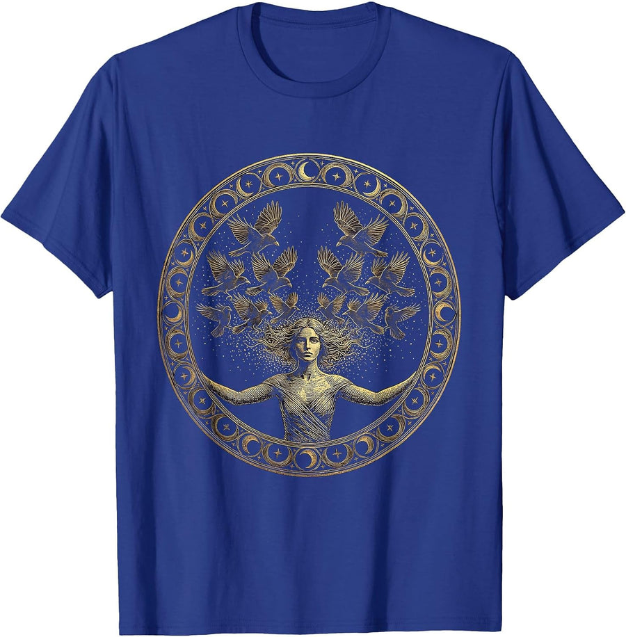 Autism Awareness Silhouette Murmuration of Birds T-Shirt - Royal Blue