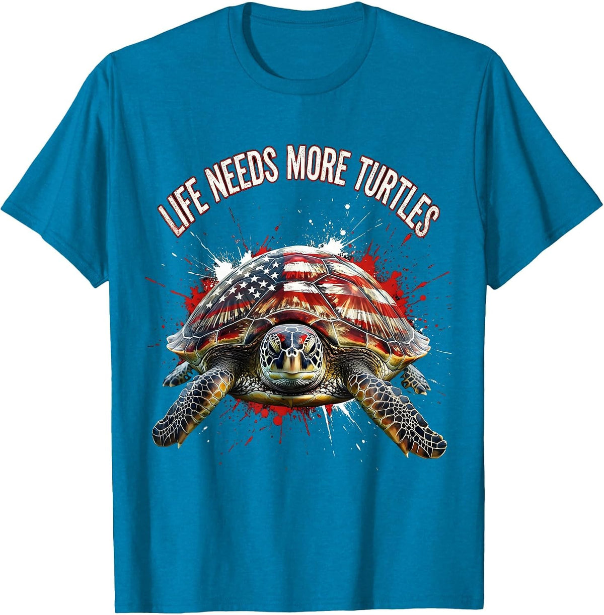 Life Needs More Turtles Nature Lover Design T-Shirt - Sapphire Blue