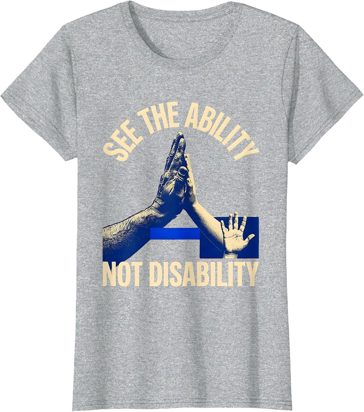 See the Ability Not Disability Inclusion Design T-Shirt - Heather Grey