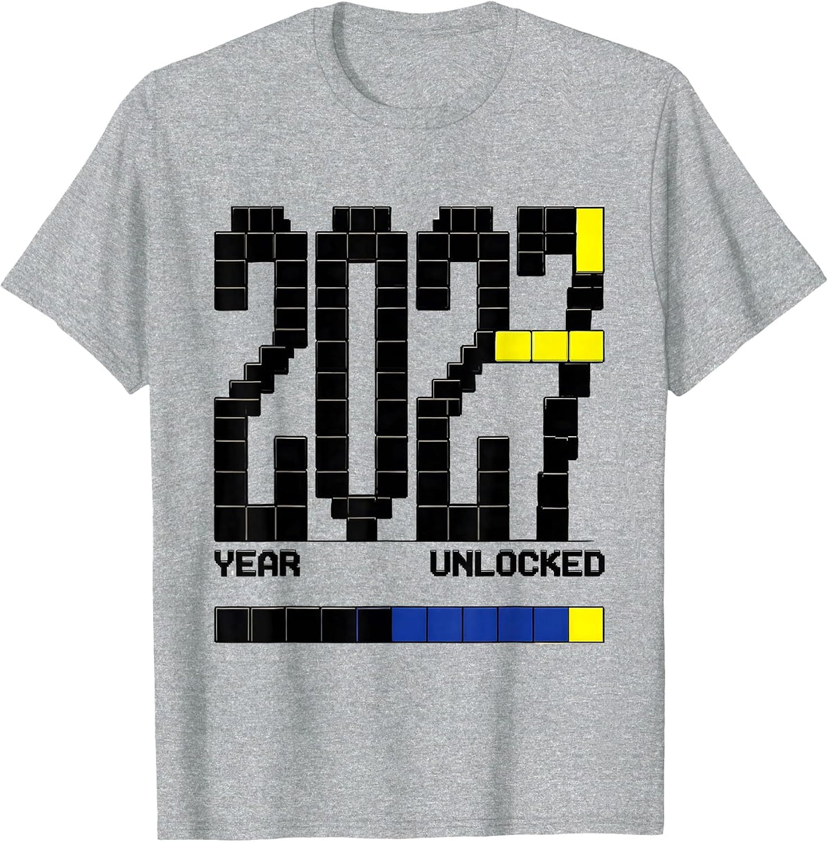 Men's Year 2027 Unlocked Funny Gamer RPG Video Game Procrastinator T-Shirt - Heather Grey