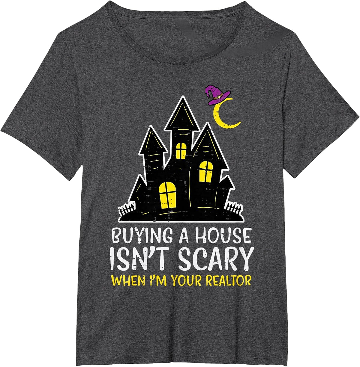 Halloween Realtor Buying House Isnt Scary Costume Women Men T-Shirt - Dark Heather Grey