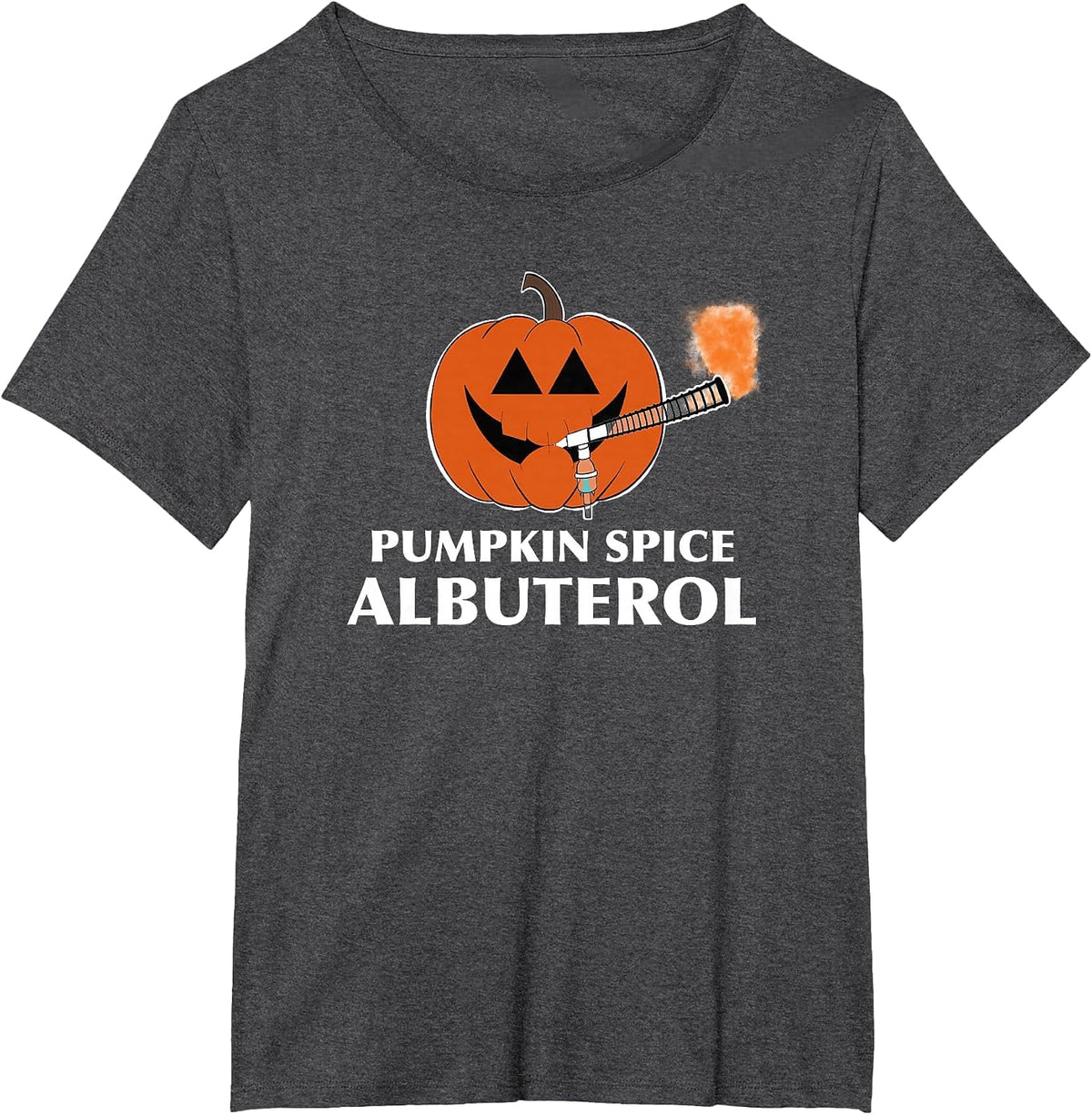 Respiratory Therapist Pumpkin Spice Albuterol Treatment T-Shirt - Dark Heather Grey