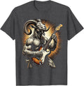 Men's Goat Rocking Electric Guitar On Stage T-Shirt - Dark Heather Grey