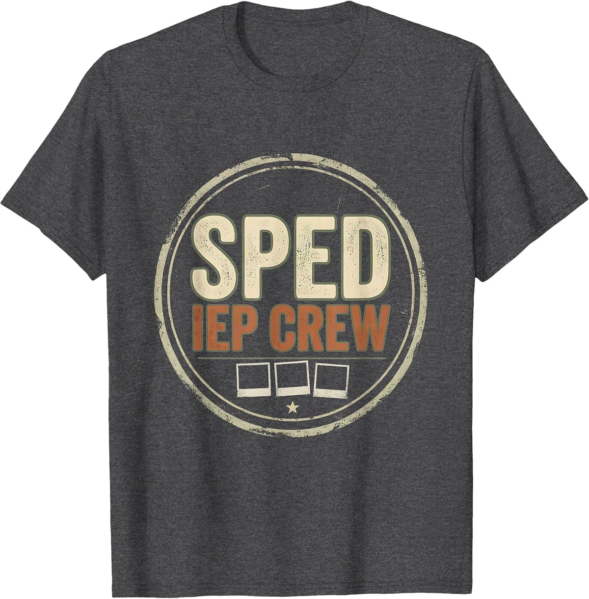Men's SPED IEP Crew Distressed Special Education Teacher Dream T-Shirt - Dark Heather Grey