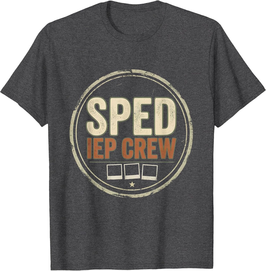 Men's SPED IEP Crew Distressed Special Education Teacher Dream T-Shirt - Dark Heather Grey