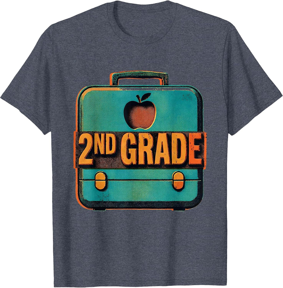 Groovy 2nd Grade Back To School First Day of Second Grade T-Shirt - Heather Blue