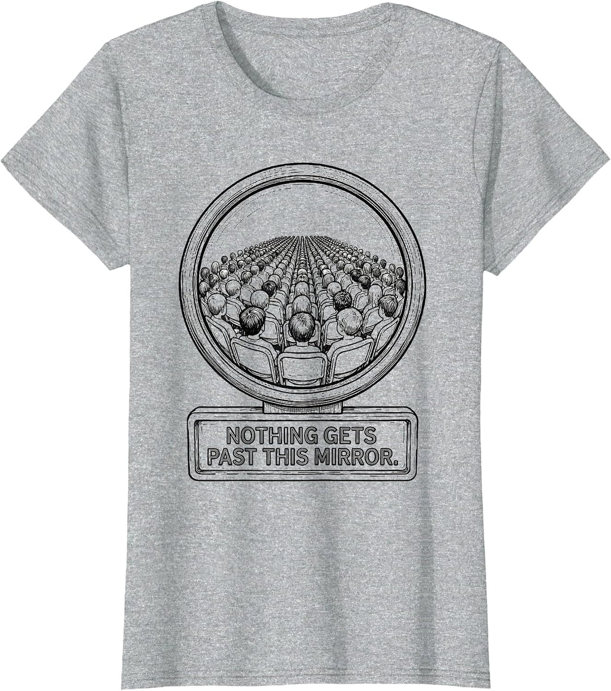 Nothing Gets Past This Mirror Funny School Bus Driver Humor T-Shirt - Heather Grey