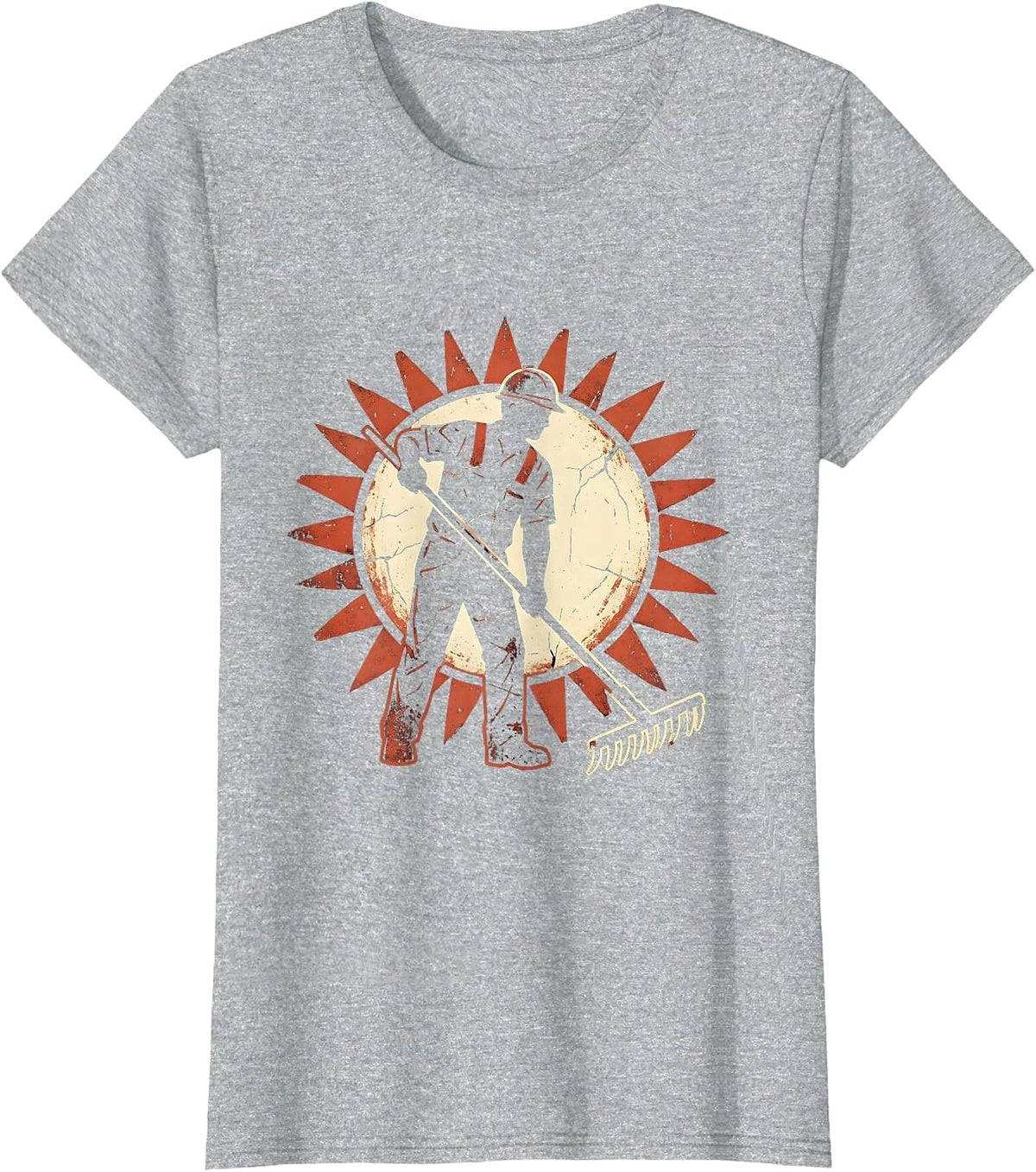 Labor Day Roadworker Asphalt Crew Illustration T-Shirt - Heather Grey