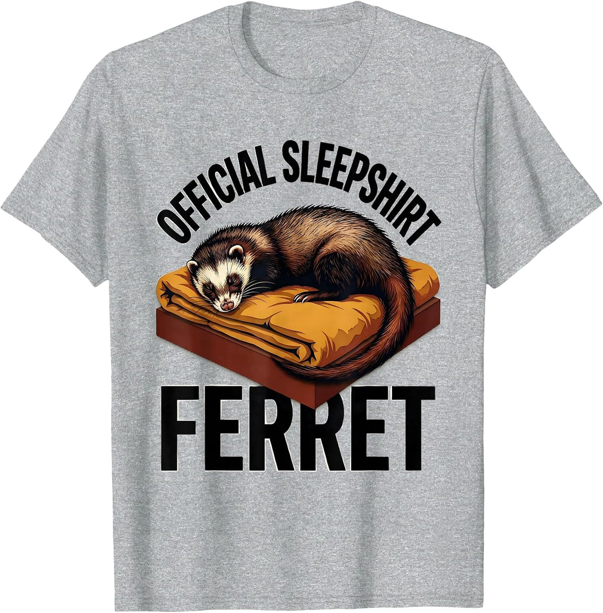 Men's Official Sleepshirt Ferret Cute Animal Lovers Novelty T-Shirt - Heather Grey