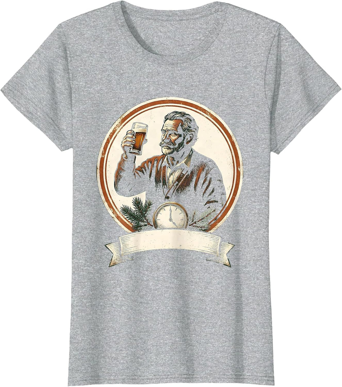 Vintage Russian Heritage Holiday Novelty Gift T-Shirt - Heather Grey