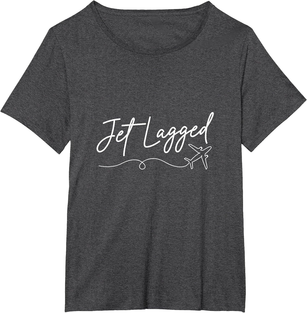 Flight Attendant Jet Lagged Stewardess Aviation Graphic T-Shirt - Dark Heather Grey