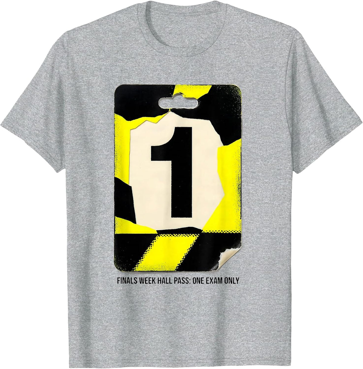 Men's Finals Week Hall Pass One Exam Only Funny College Student T-Shirt - Heather Grey