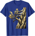Mountain Goat Rocky Cliff USA Wildlife Illustration T-Shirt - Royal Blue