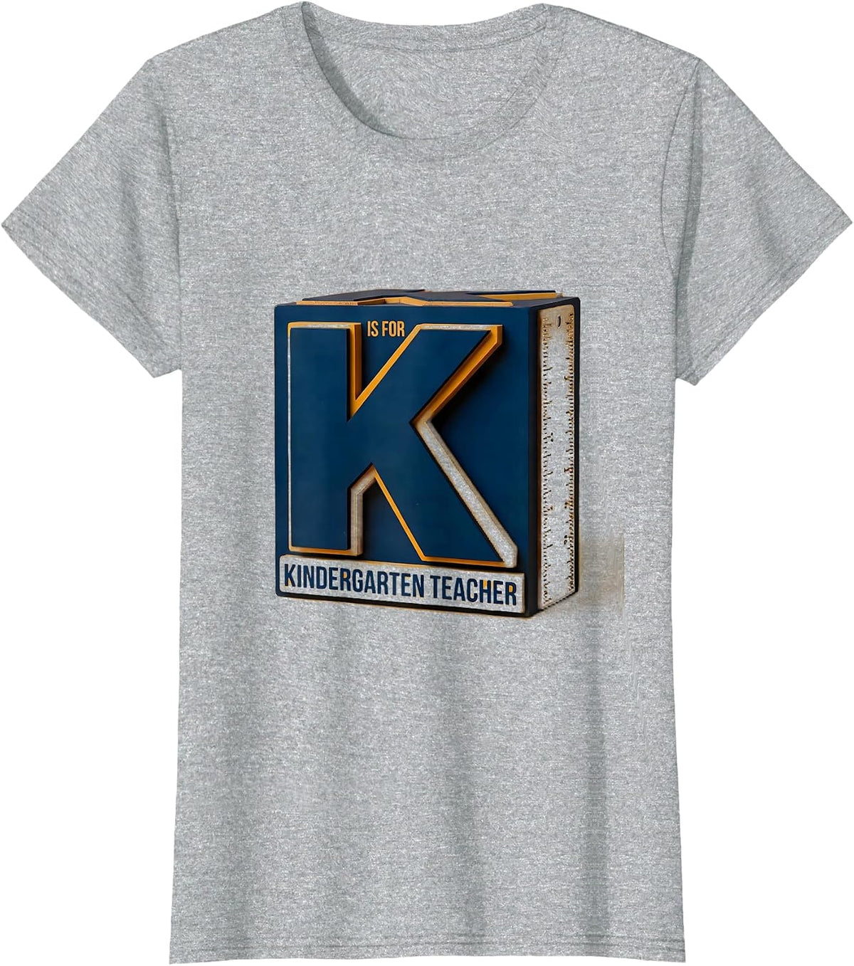 K Is For Kindergarten Teacher Whimsical Back To School T-Shirt - Heather Grey