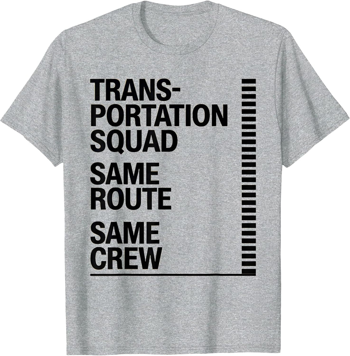 Men's Transportation Squad Same Route Same Crew School Bus Driver T-Shirt - Heather Grey