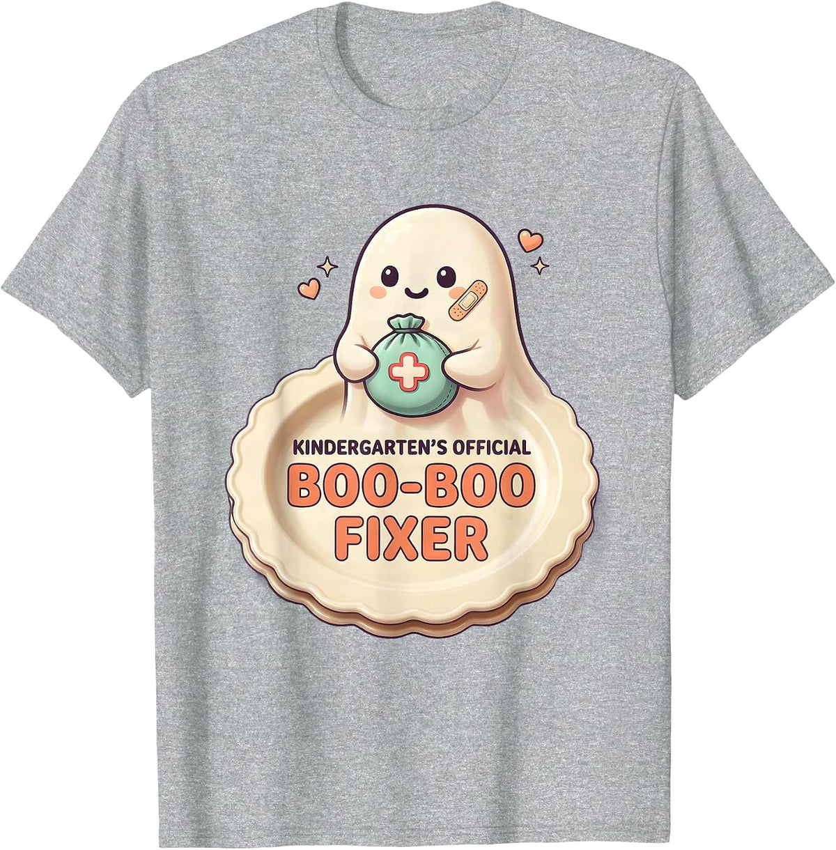 Men's Kindergarten's Official Boo-Boo Fixer Cute Kawaii Halloween T-Shirt - Heather Grey