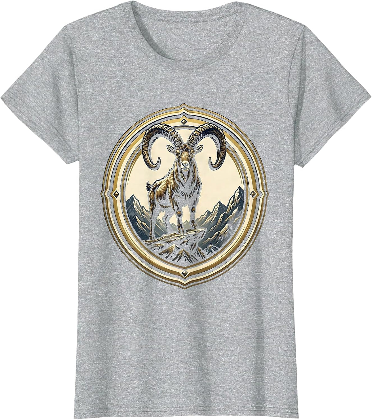 Women's Mountain Goat Cliff Edge Freedom Long Sleeve T-Shirt - Heather Grey